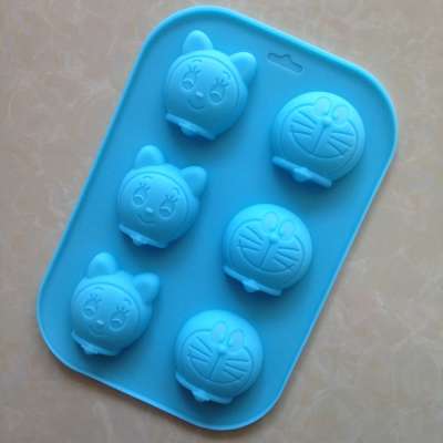 Y1020  6 cavity cat shaped silicone soap molds cat silicone cake mold