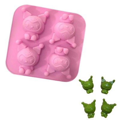 Y1023 4 cavity devil cat silicone soap molds cat shape silicone cake mold